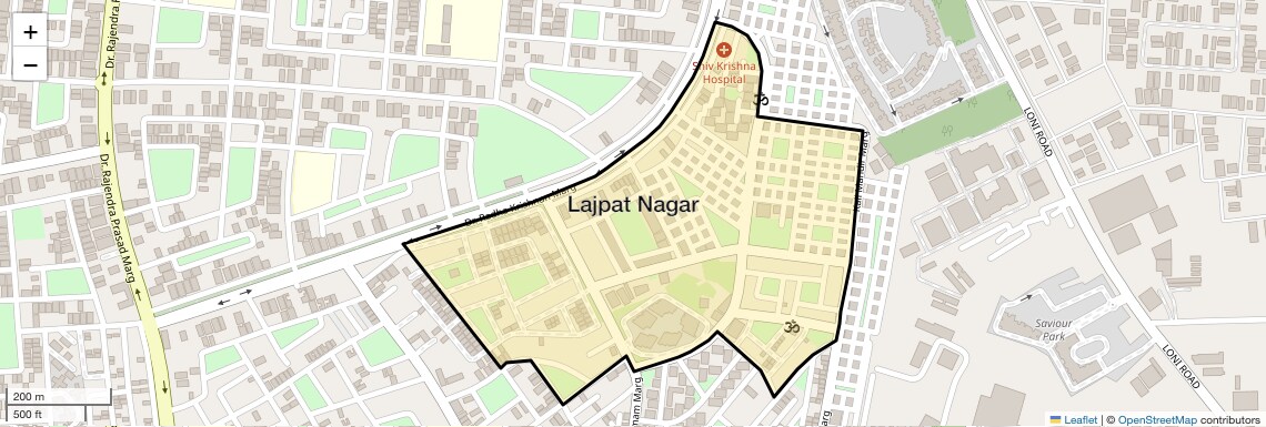 Location Map of Lajpat Nagar, Ghaziabad