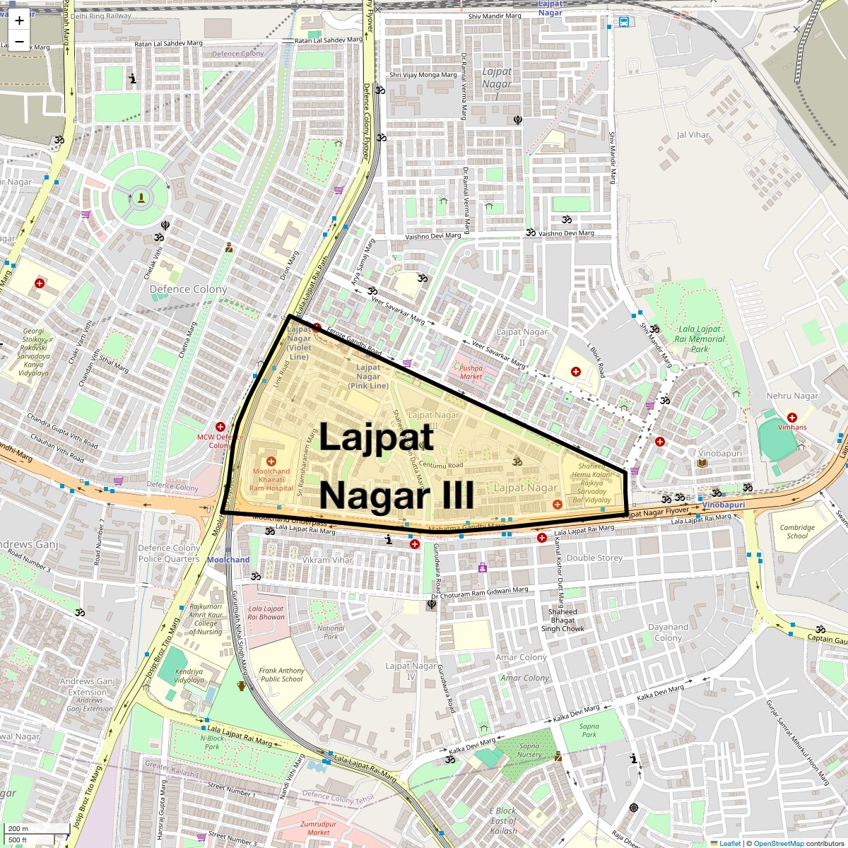 Check Time Travel of Lajpat Nagar Iii, Delhi