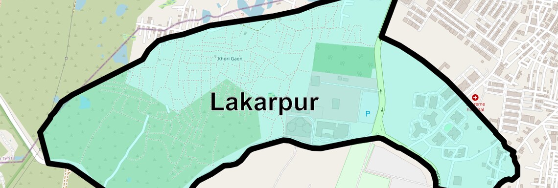 Location Map of Lakarpur, Faridabad