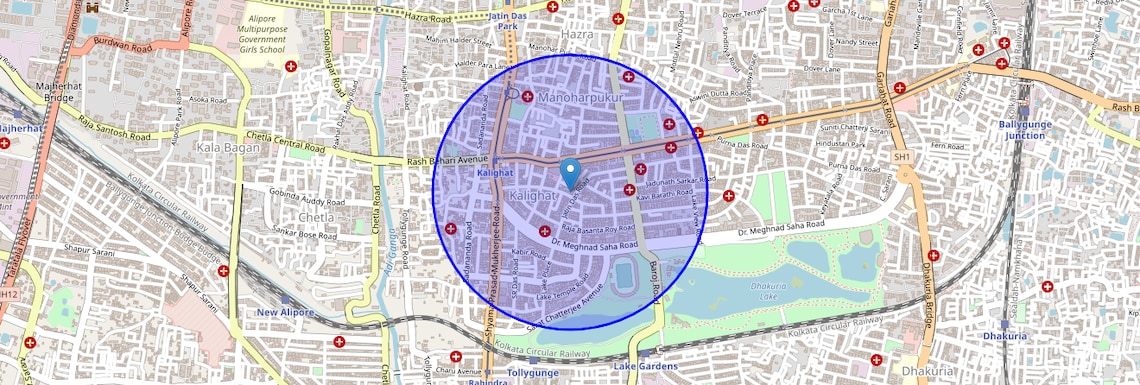 Location Map of Lake Market, Kolkata