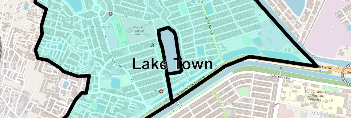 Location Map of Lake Town, Kolkata