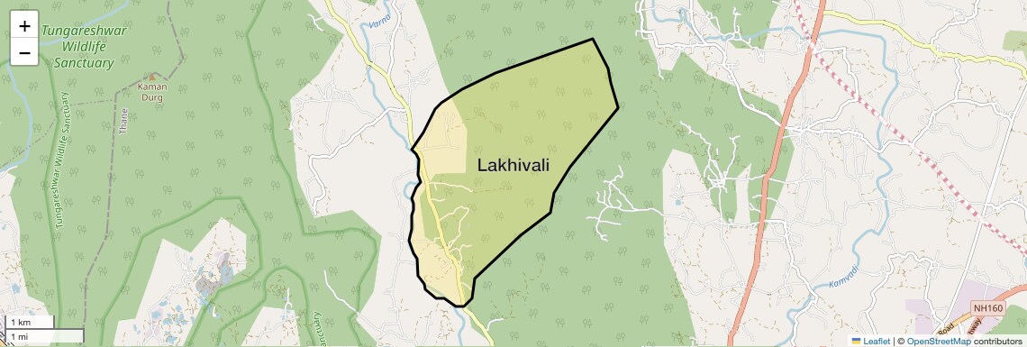 Location Map of Lakhivali, Thane