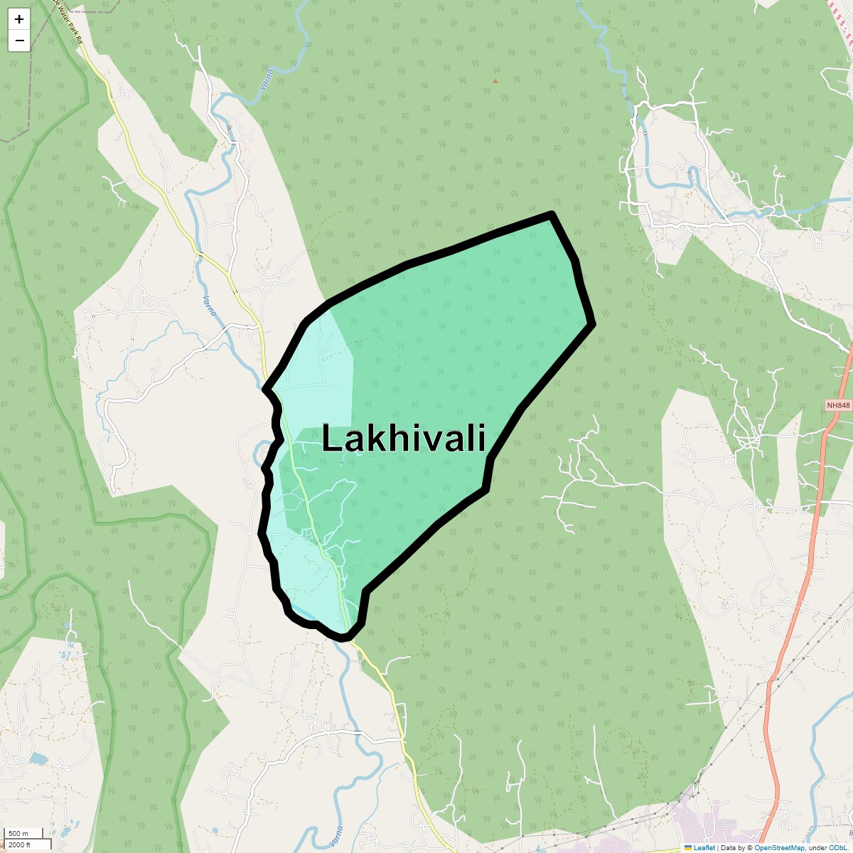 Location Map of Lakhivali, Thane