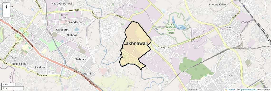 Location Map of Lakhnawali, Greater Noida