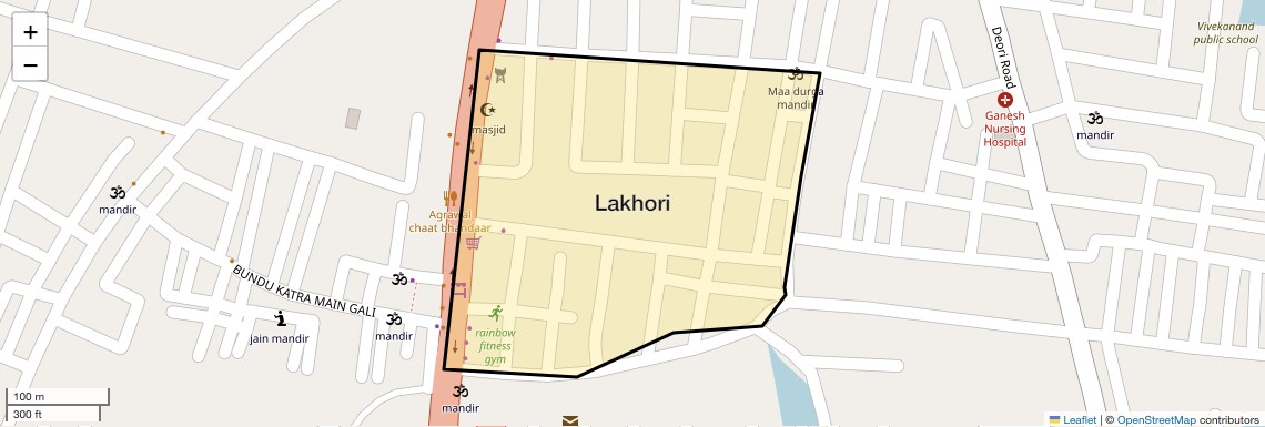 Location Map of Lakhori, Agra