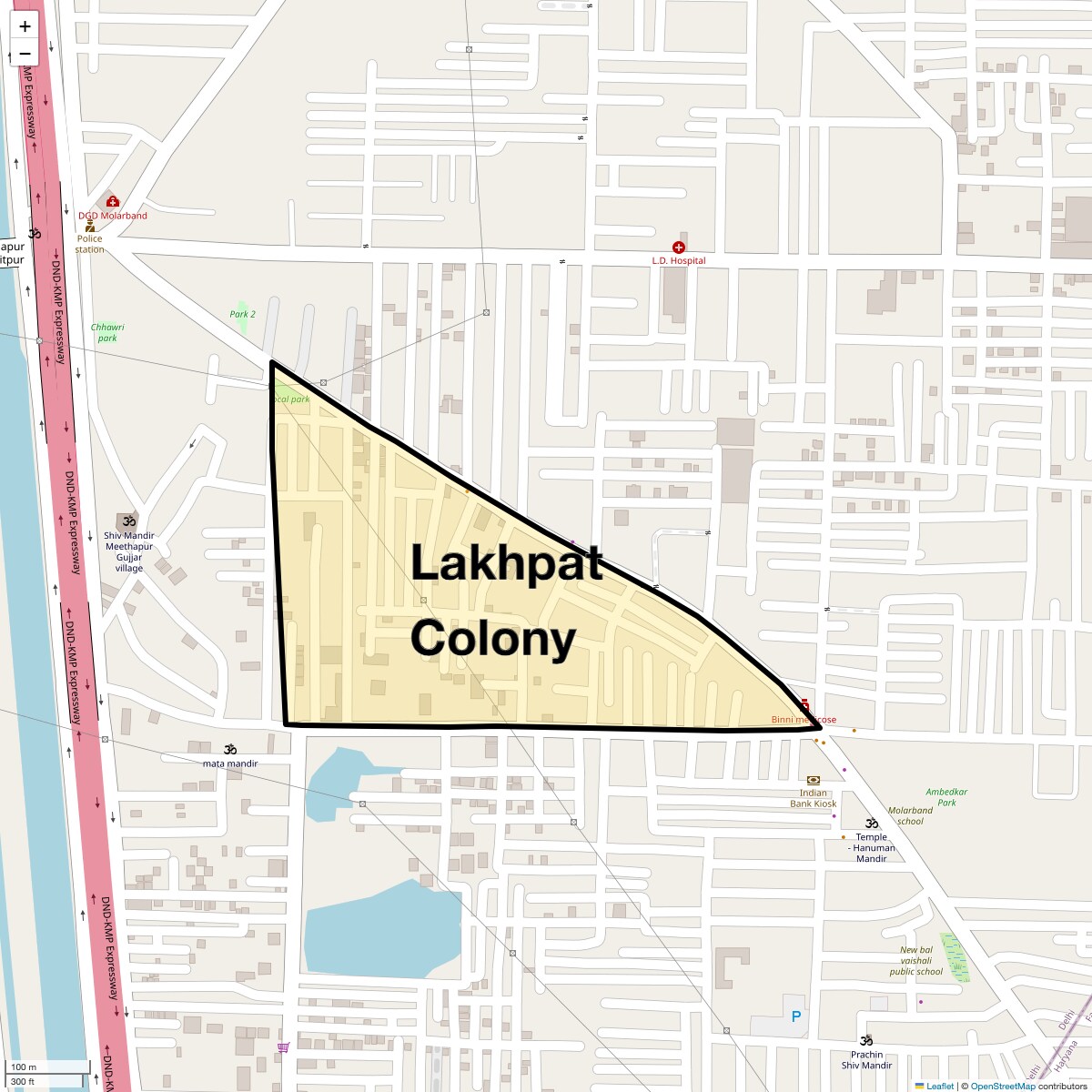 Location Map of Lakhpat Colony, Delhi