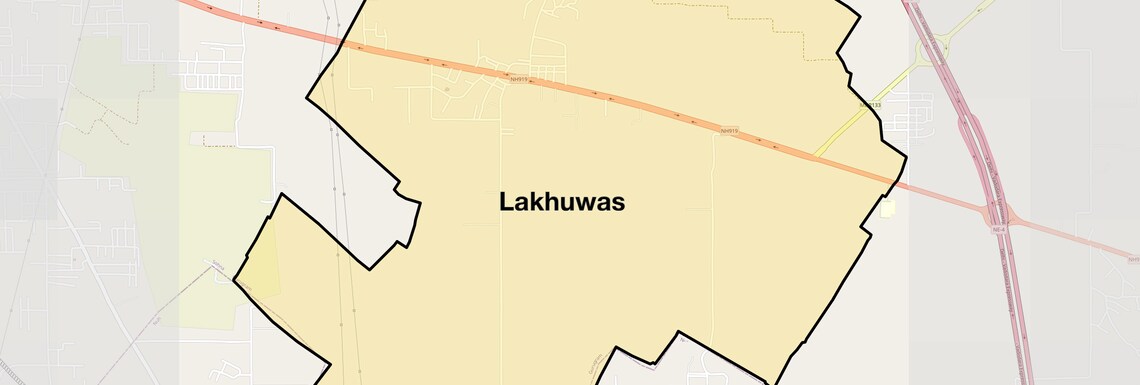 Location Map of Lakhuwas, Gurgaon