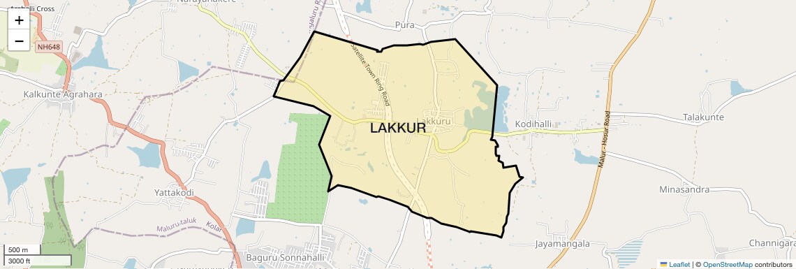 Location Map of LAKKUR, Bangalore