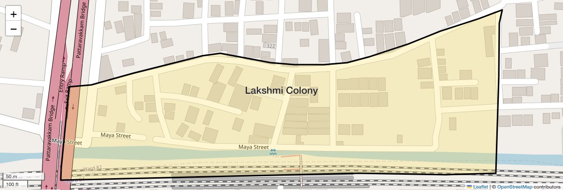Location Map of Lakshmi Colony, Chennai