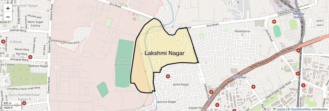 Location Map of Lakshmi Nagar, Jaipur