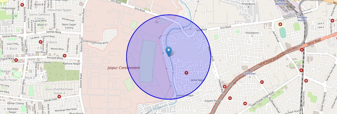 Location Map of Lakshmi Nagar, Jaipur