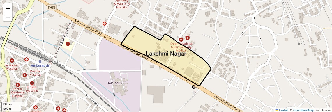Location Map of Lakshmi Nagar, Thane