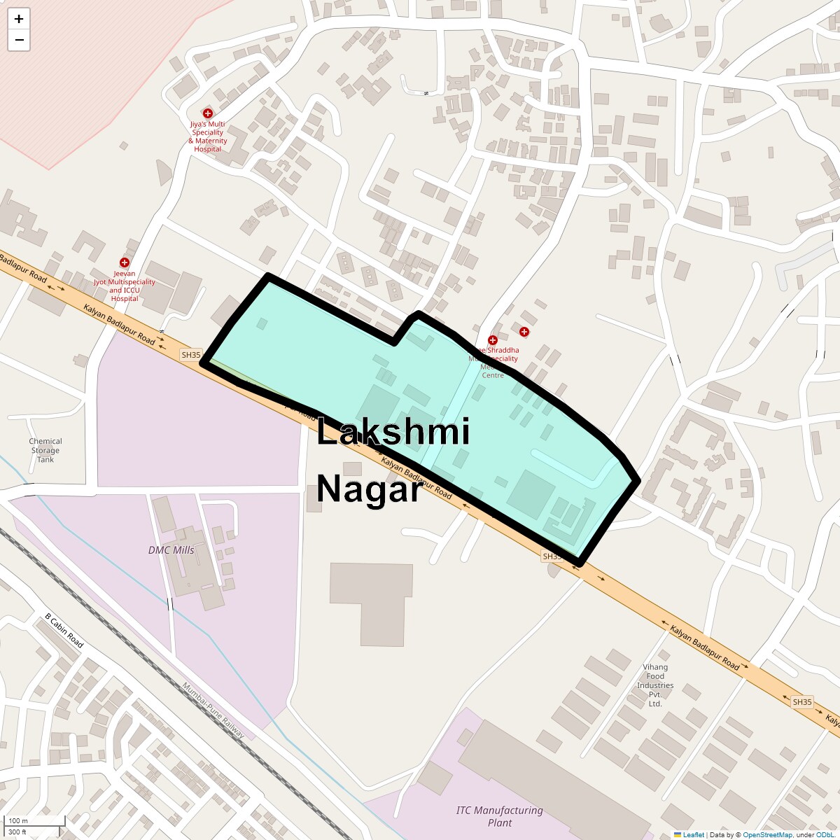 Location Map of Lakshmi Nagar, Thane