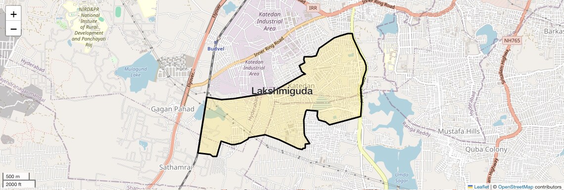 Location Map of Lakshmiguda, Hyderabad