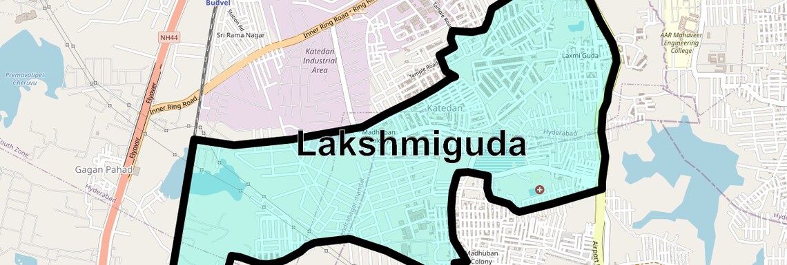 Location Map of Lakshmiguda, Hyderabad