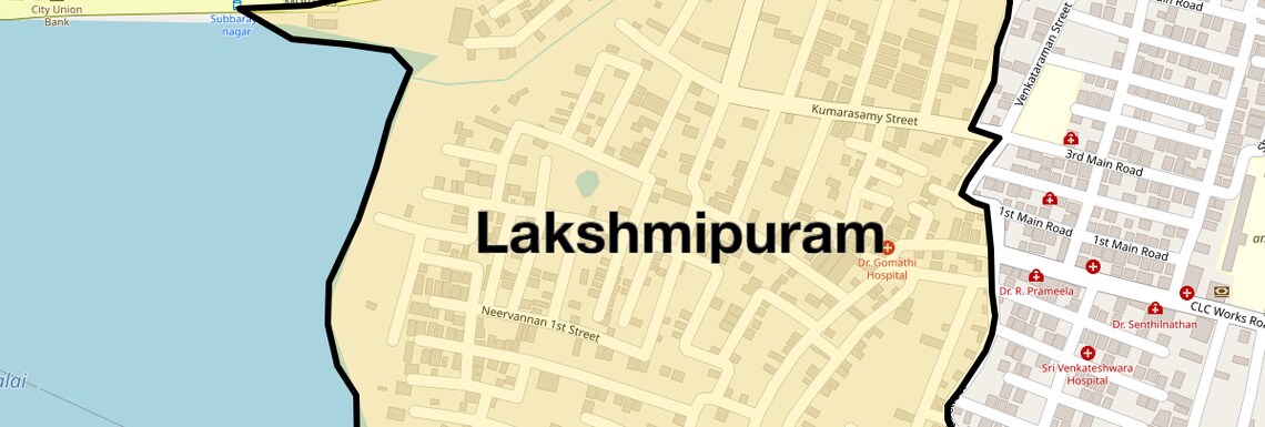 Location Map of Lakshmipuram, Chennai