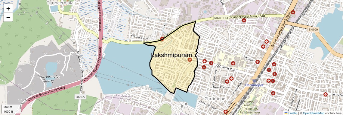Location Map of Lakshmipuram, Chennai