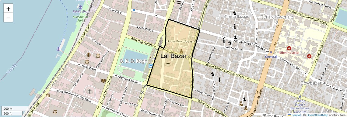 Location Map of Lal Bazar, Kolkata