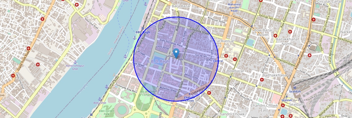 Location Map of Lal Bazar, Kolkata