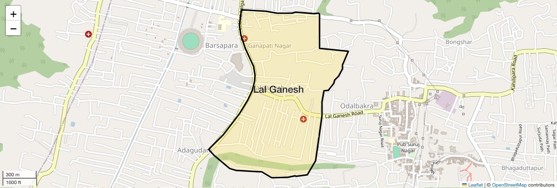 Location Map of Lal Ganesh, Guwahati