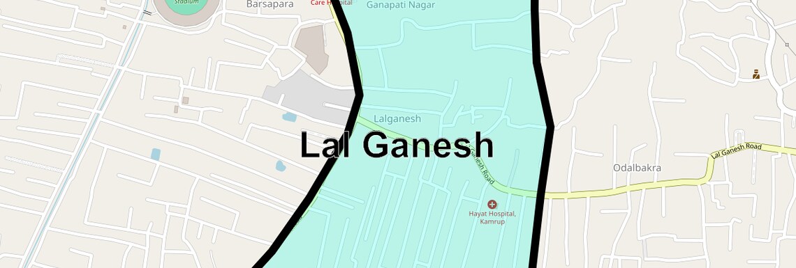Location Map of Lal Ganesh, Guwahati