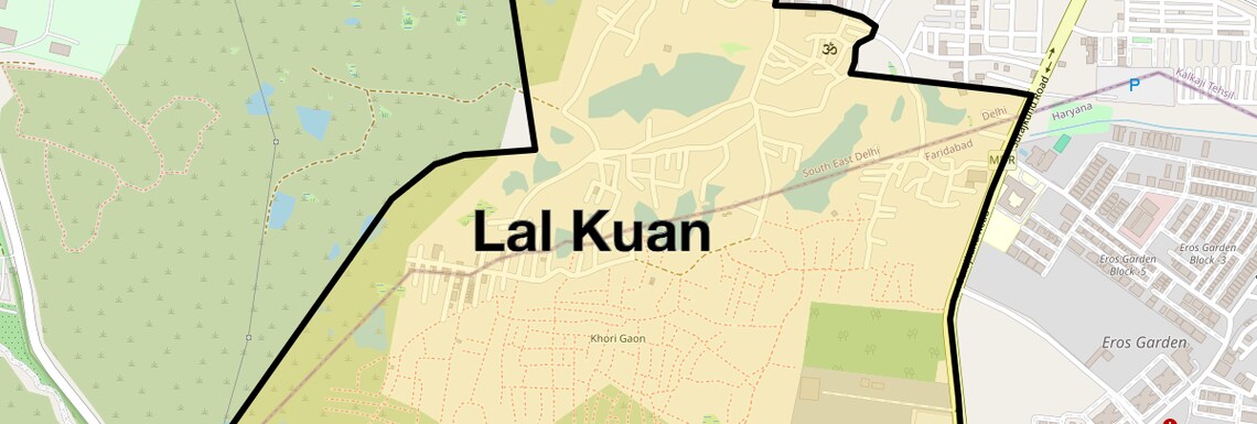Location Map of Lal Kuan, Delhi