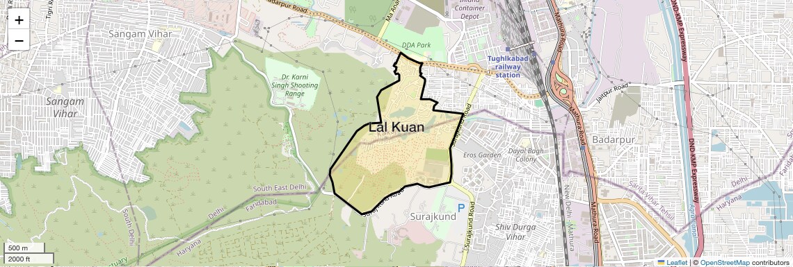 Location Map of Lal Kuan, Delhi