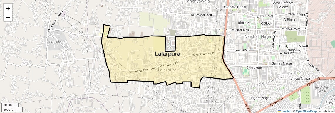 Location Map of Lalarpura, Jaipur