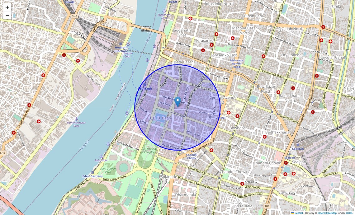 Location Map of Lalbazar, Kolkata
