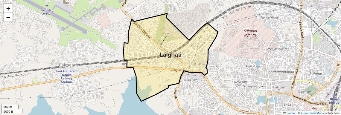 Location Map of Lalghati, Bhopal