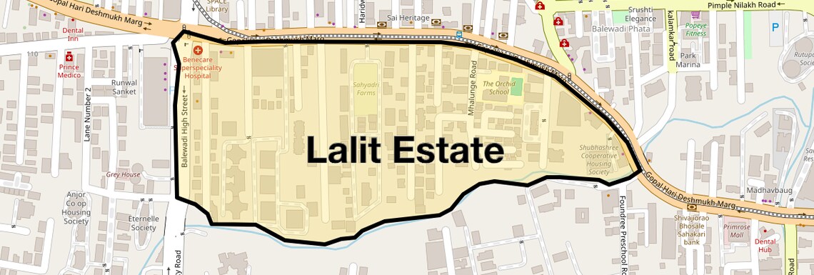 Location Map of Lalit Estate, Pune