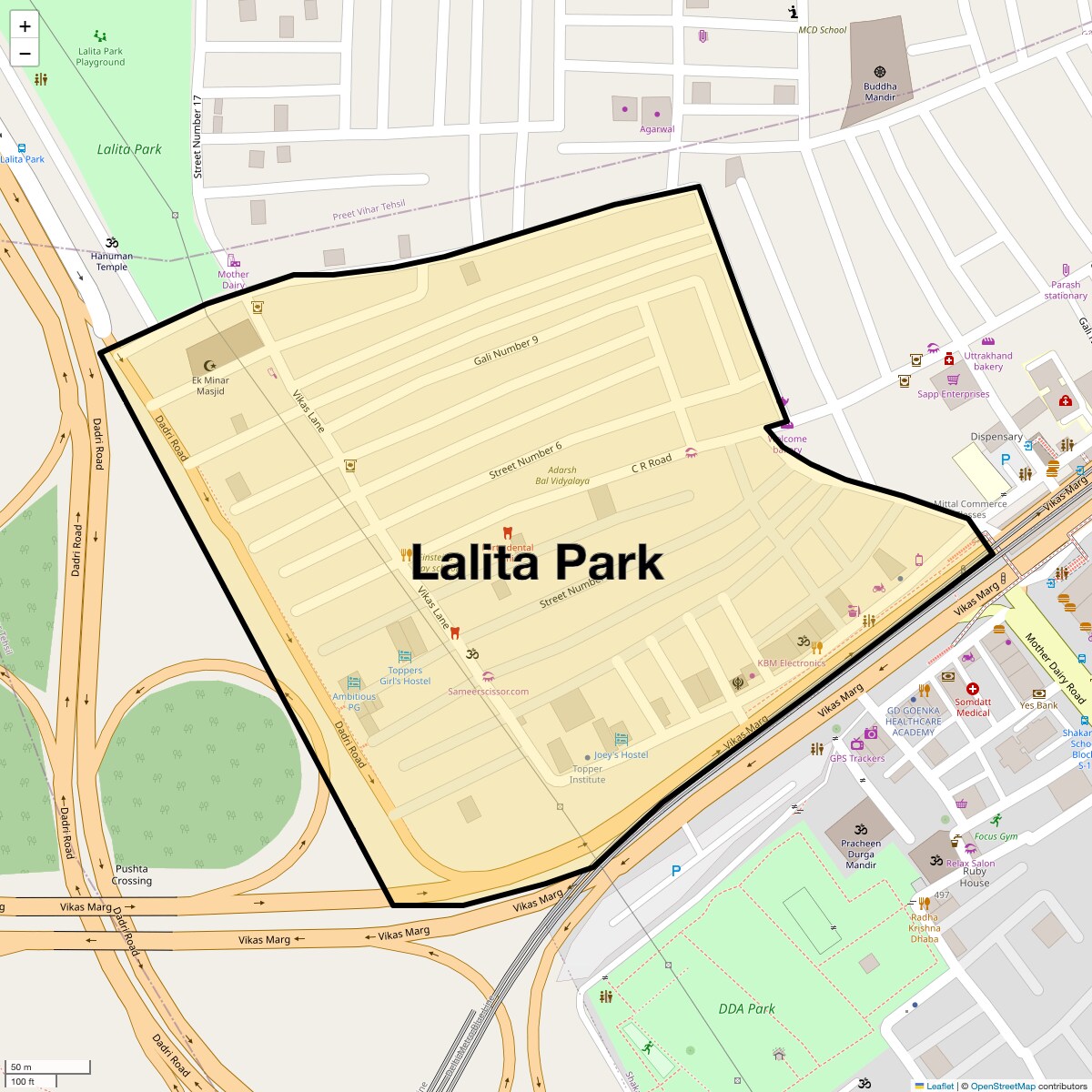 Check Time Travel of Lalita Park, Delhi