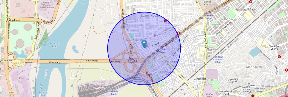 Location Map of Lalita Park, Delhi