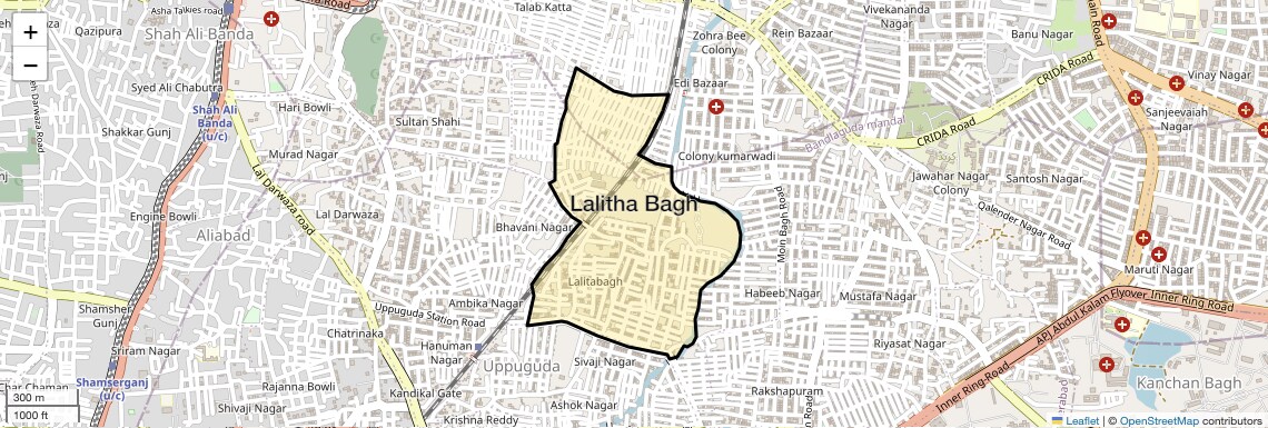 Location Map of Lalitha Bagh, Hyderabad