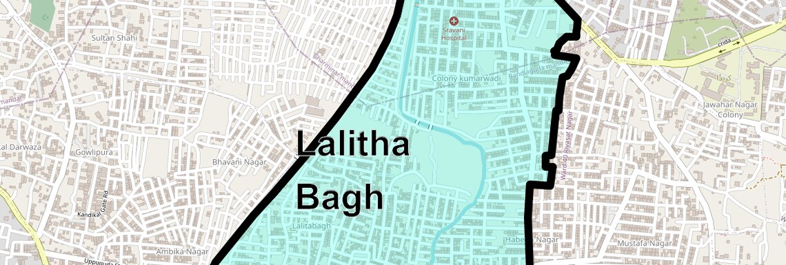 Location Map of Lalitha Bagh, Hyderabad