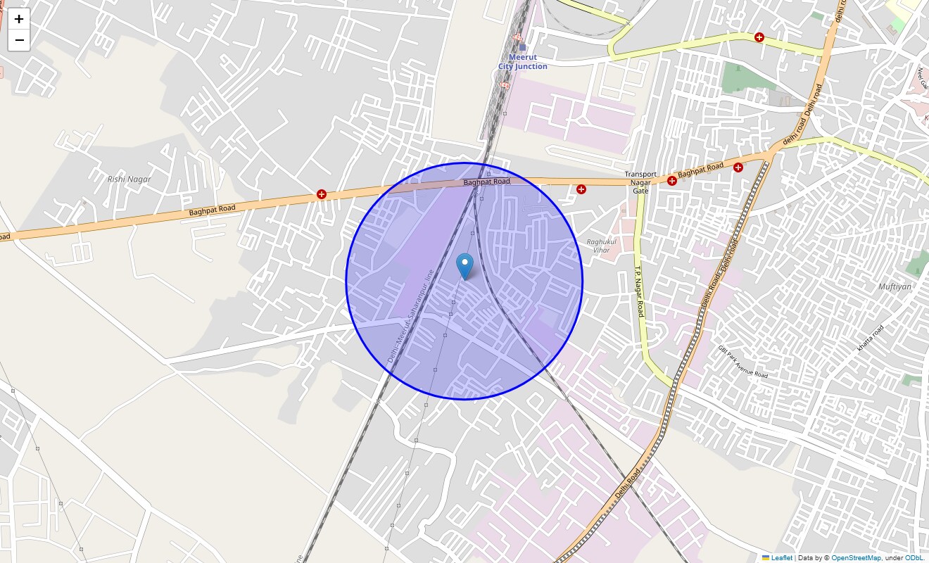 Location Map of Lalla Pur, Meerut
