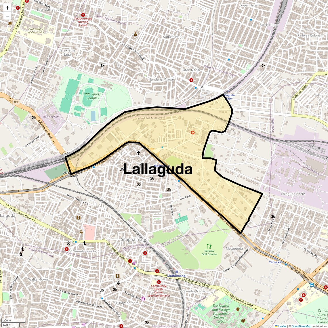 Location Map of Lallaguda, Hyderabad