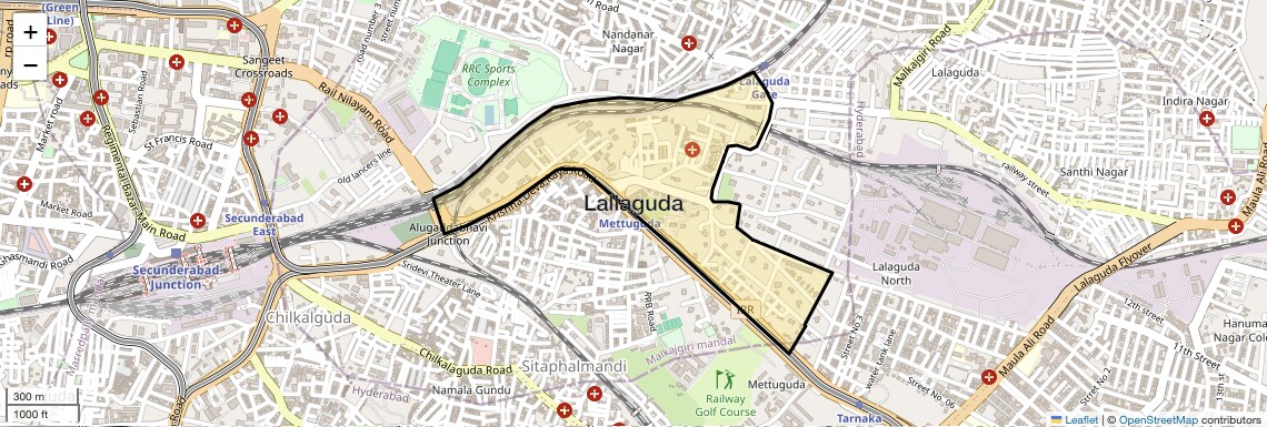 Location Map of Lallaguda, Hyderabad
