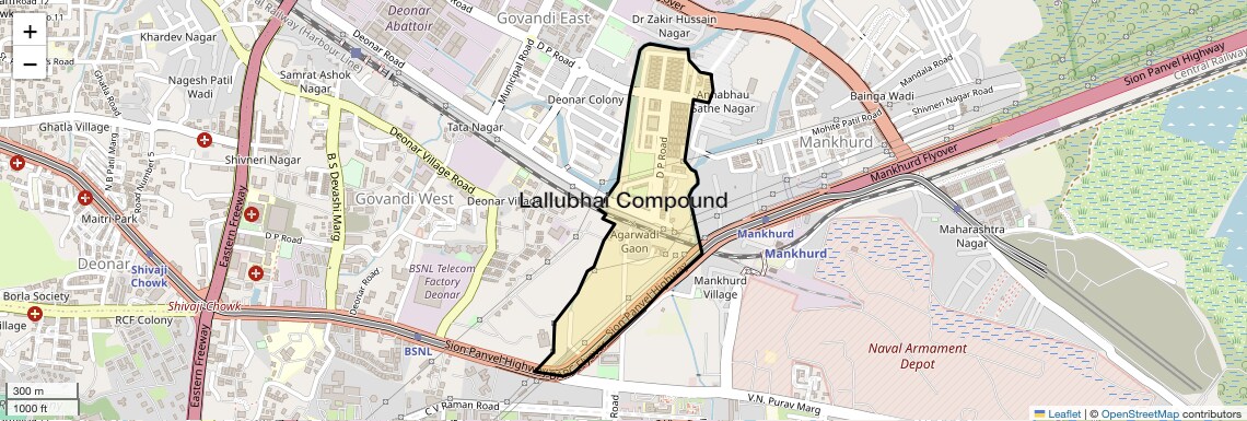Location Map of Lallubhai Compound, Mumbai