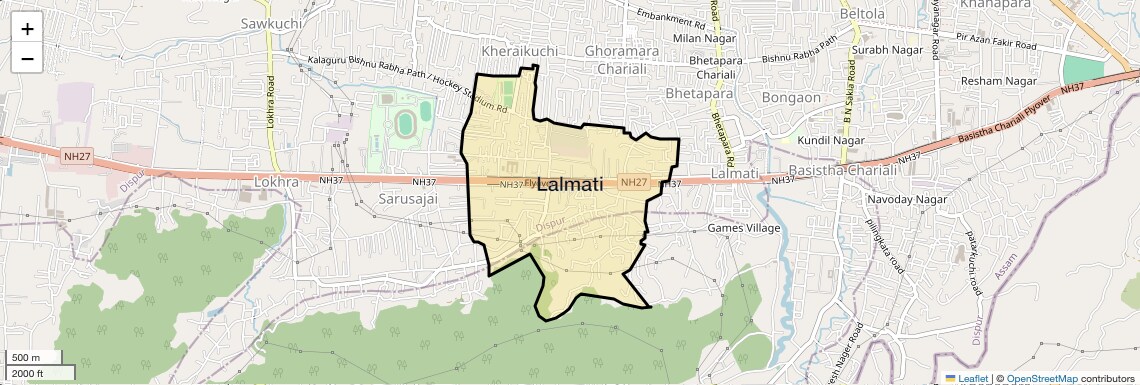 Location Map of Lalmati, Guwahati