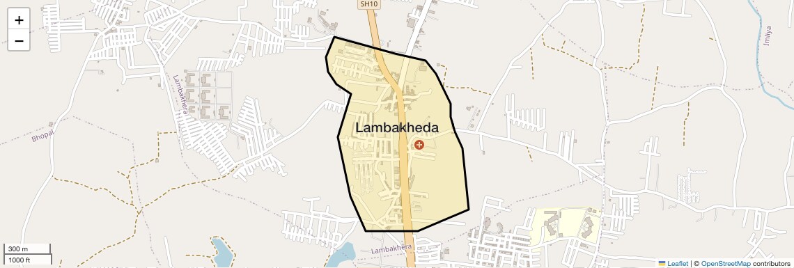 Location Map of Lambakheda, Bhopal