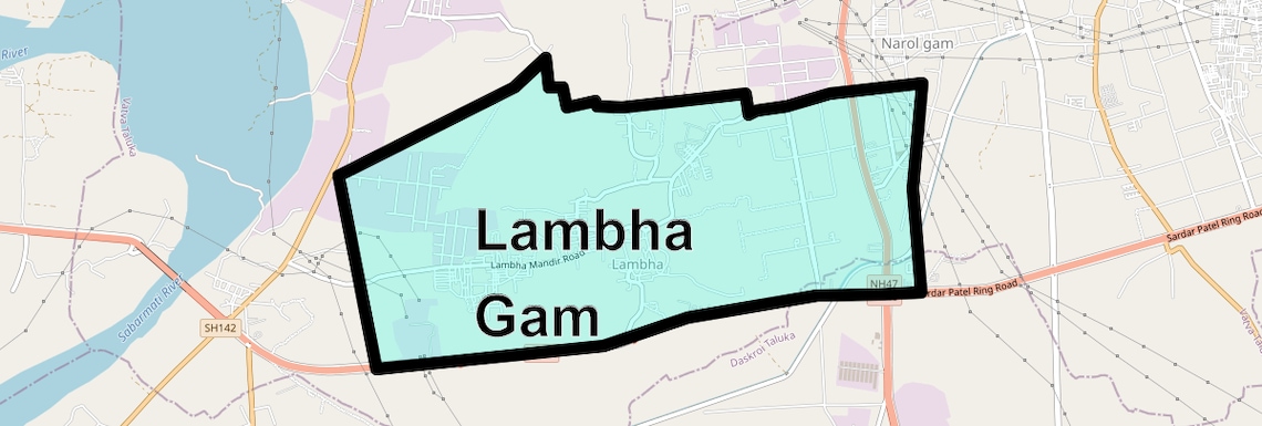Location Map of Lambha Gam, Ahmedabad