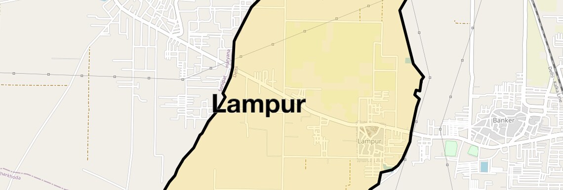 Location Map of Lampur, Delhi