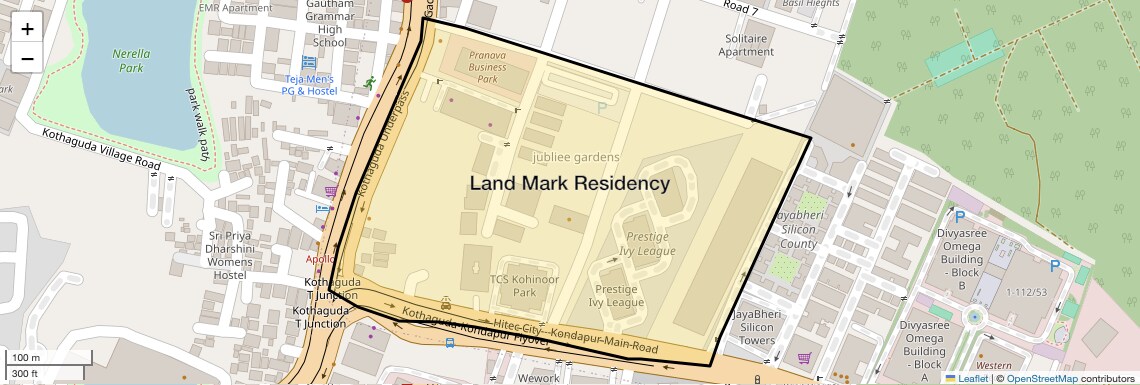 Location Map of Land Mark Residency, Hyderabad