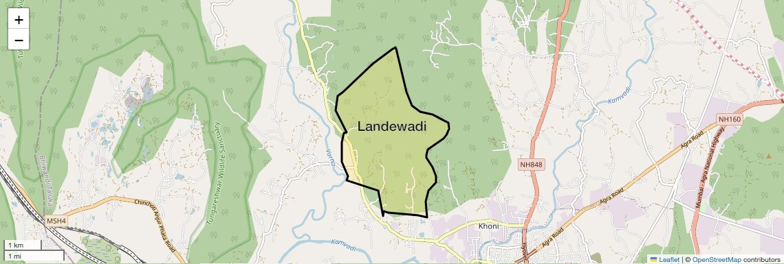 Location Map of Landewadi, Thane