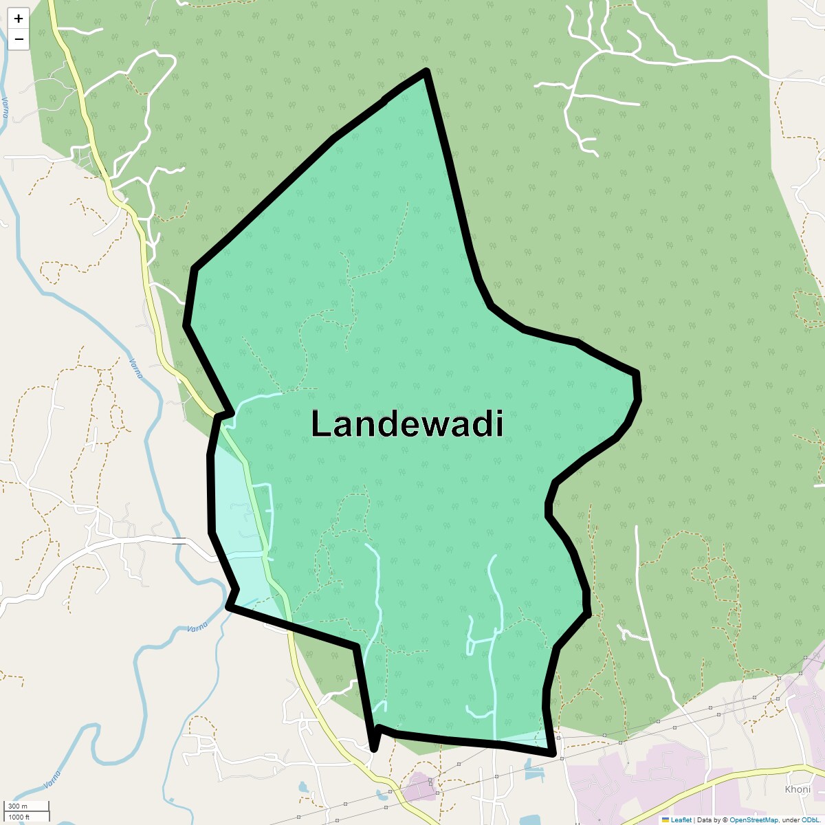 Location Map of Landewadi, Thane