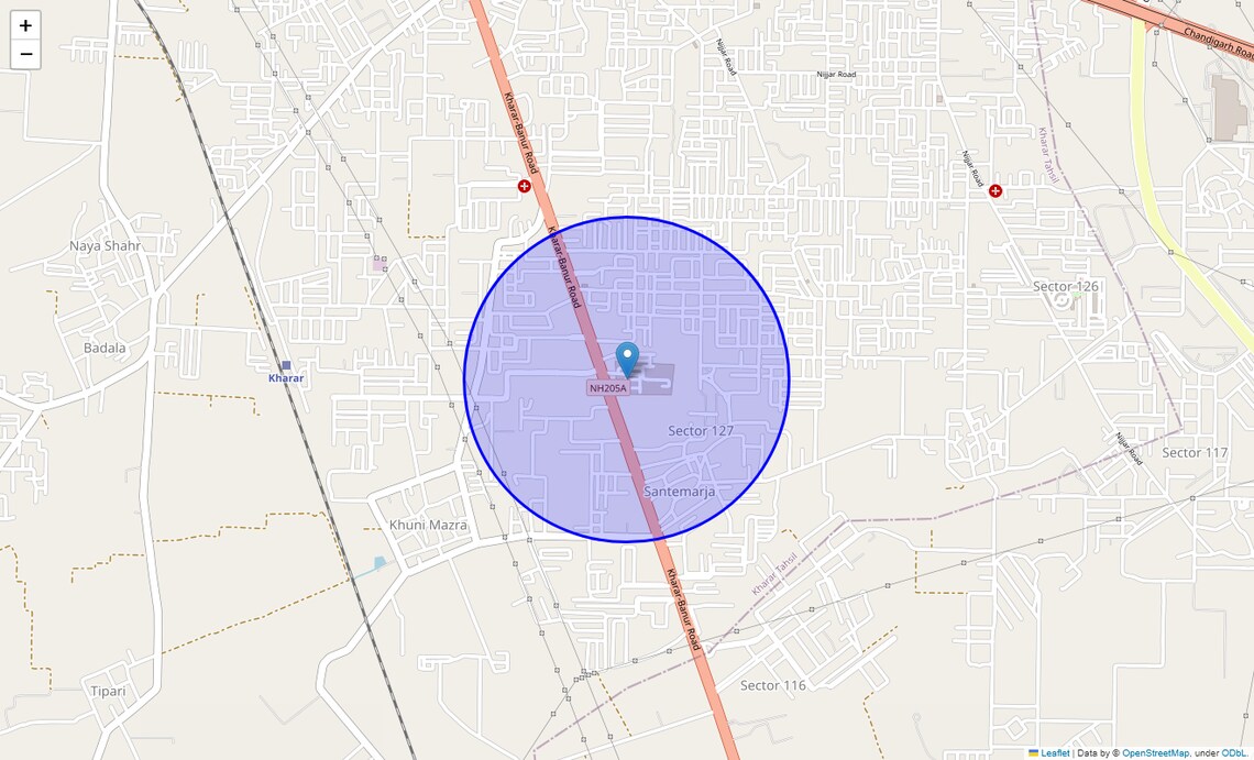 Location Map of Landran Road, Chandigarh
