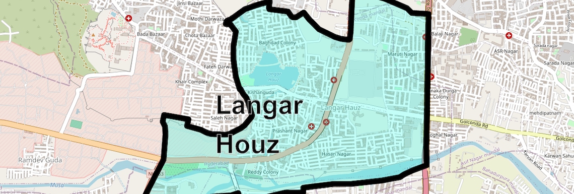 Location Map of Langar Houz, Hyderabad