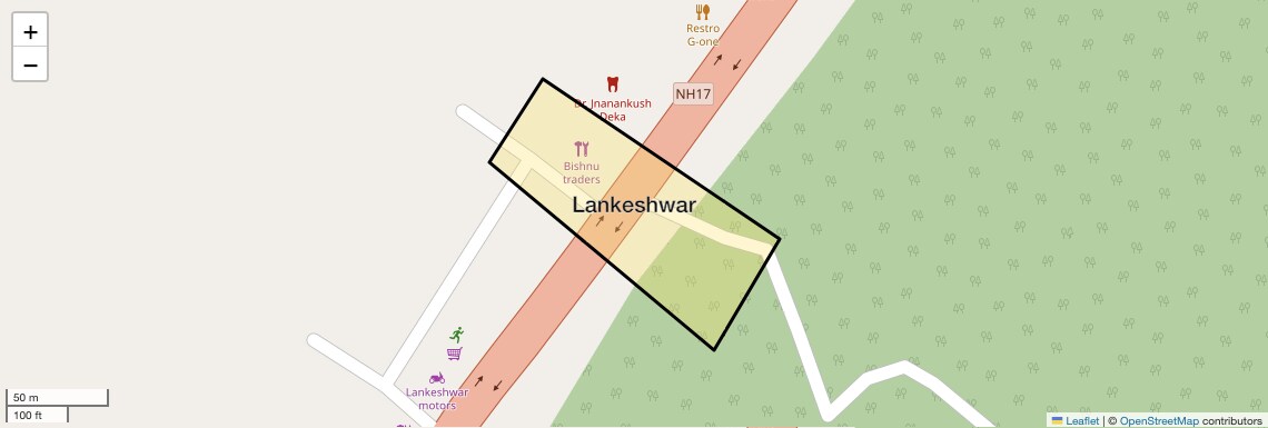 Location Map of Lankeshwar, Guwahati