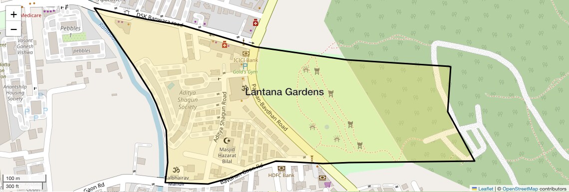 Location Map of Lantana Gardens, Pune